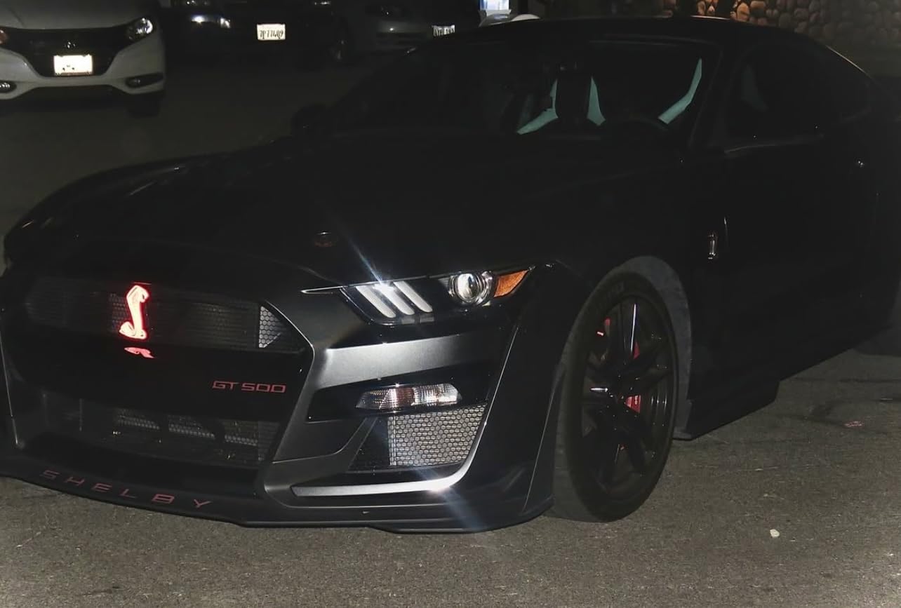 Cobra Light Up Grille Badge/Emblem Compatible with GT350 GT500 LED RGBW Bluetooth Controlled