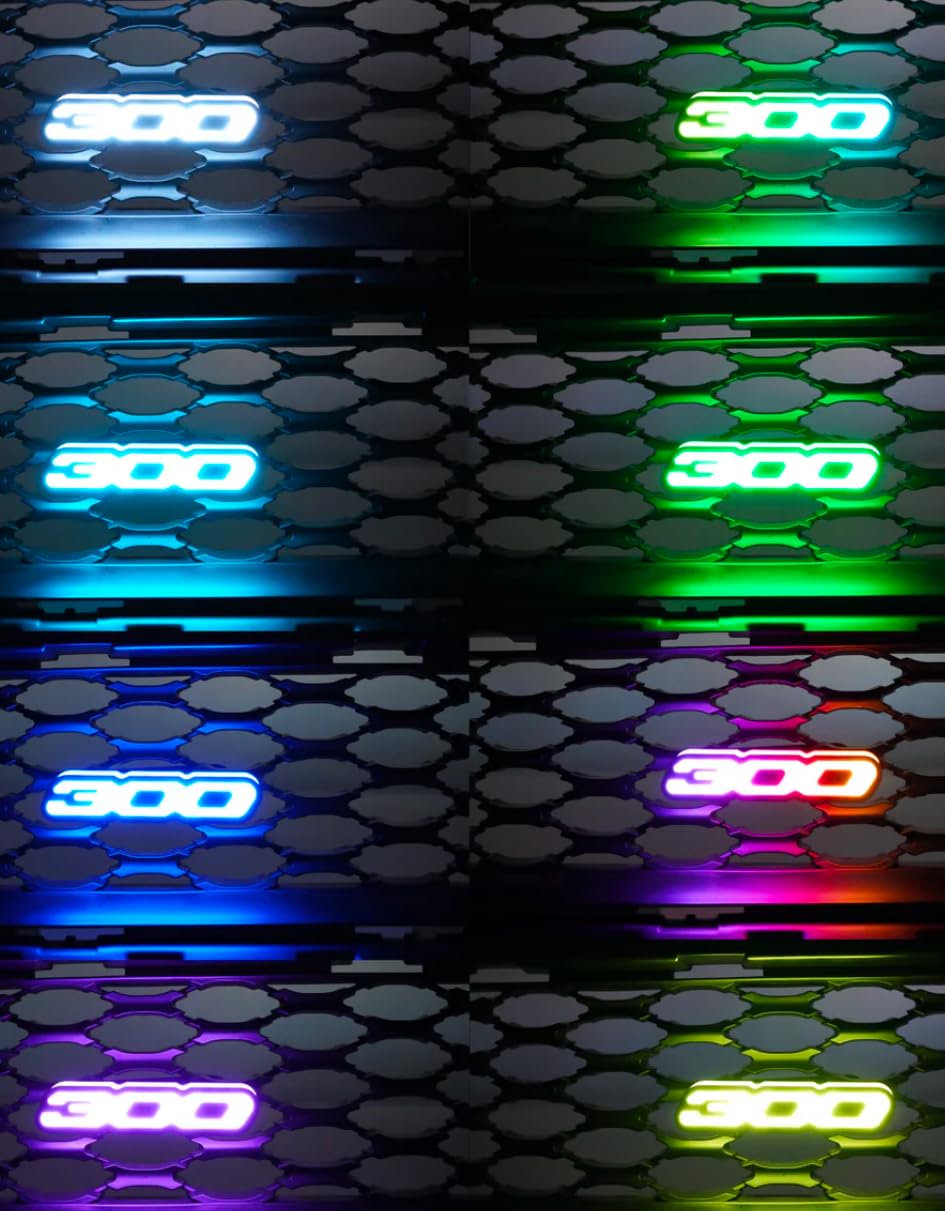 300 LED Grille Badge, RGBW Bluetooth Controlled Emblem, Custom Vehicle Logo Light, 2006-2024 Models